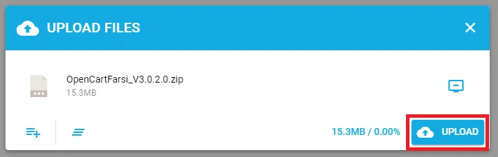 آپلود فایل اپن کارت در دایرکت ادمین