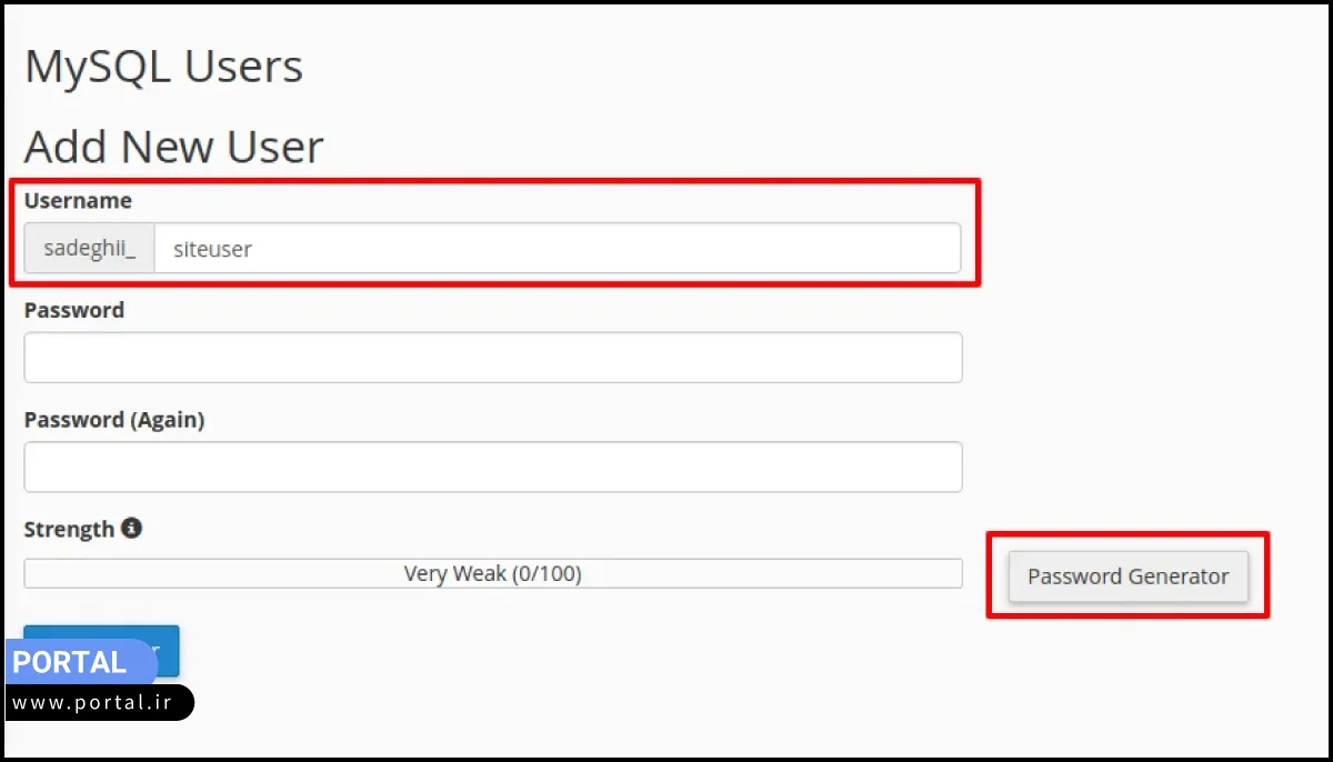 دکمه Password Generator