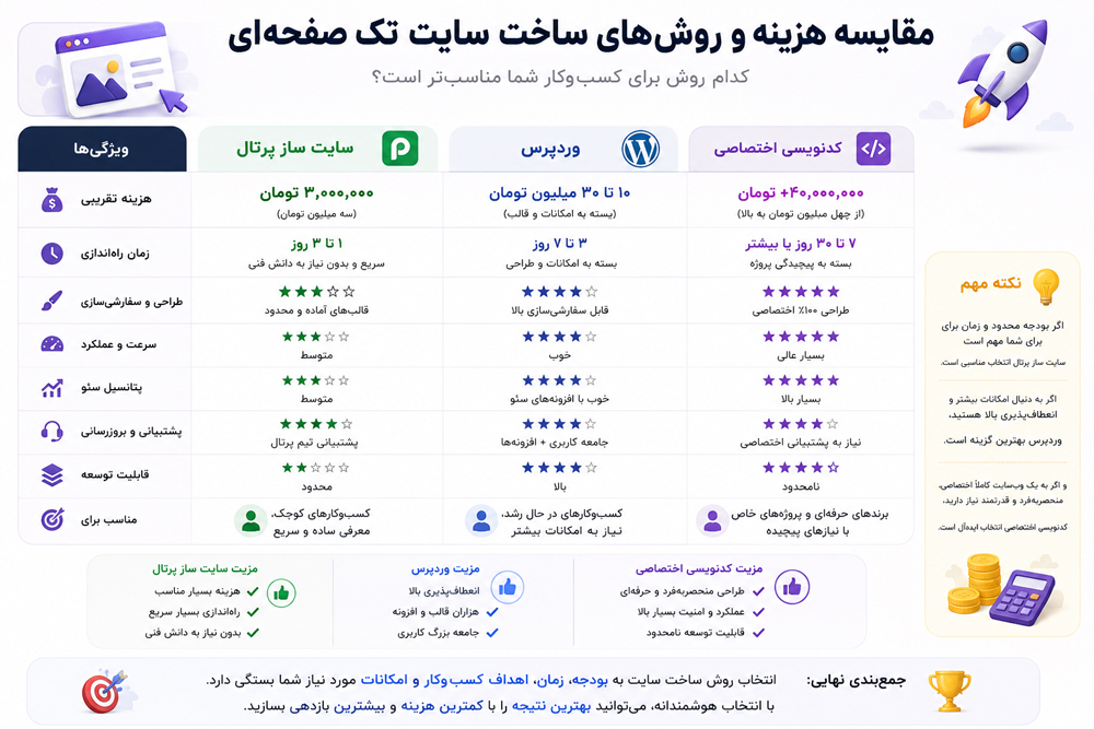 آیا سایت تک صفحه‌ای برای کسب‌وکار شما مناسب است؟