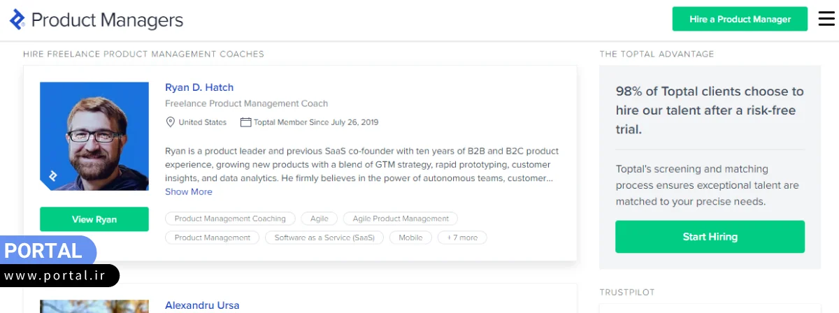 موقعیتهای شغلی سایت فریلنسری toptal