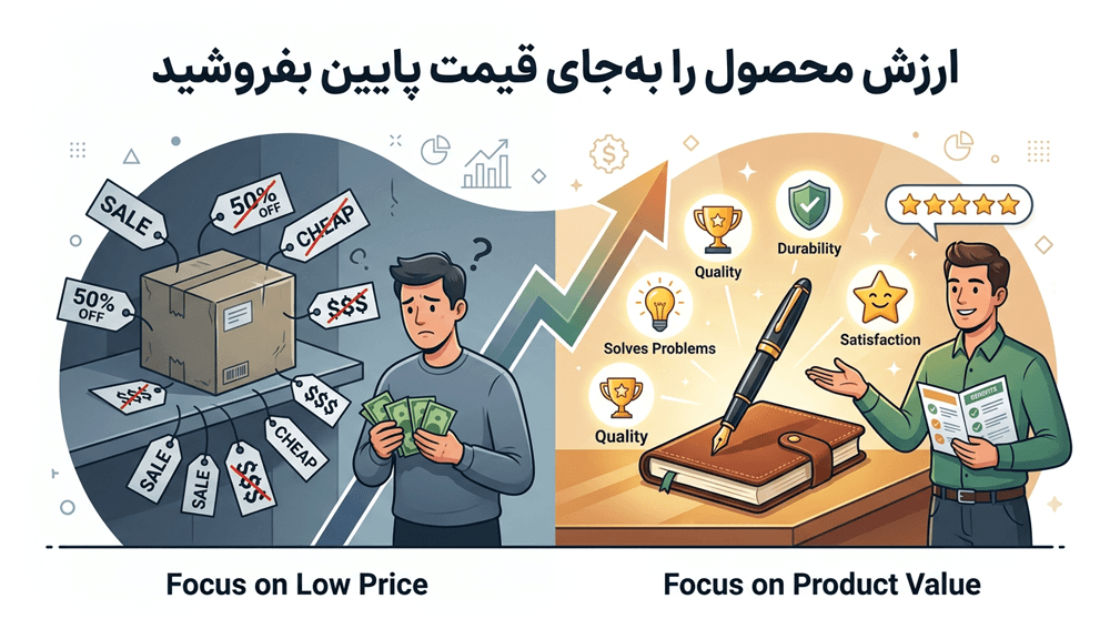 ارزش محصول را به‌جای قیمت پایین بفروشید