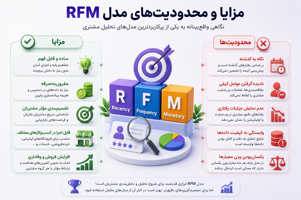 مزایا و محدودیتهای مدل RFM