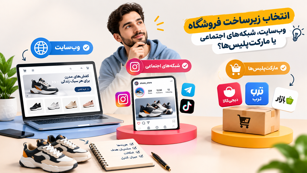 انتخاب زیرساخت فروشگاه؛ وب‌سایت، شبکه‌های اجتماعی یا مارکت‌پلیس‌ها؟