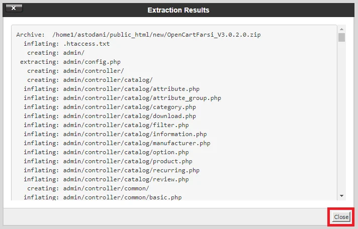 فایل‌های اپن کارت در سی پنل