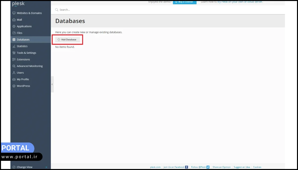 دکمه Add Database