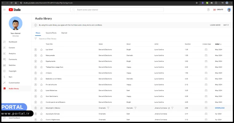 سایت Audio Library