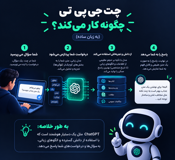 چت جی پی تی چگونه کار میکند؟ (به زبان ساده)