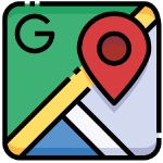 آیکونی با مضمون نقشه گوگل و اطلاعات یک سایت هتل