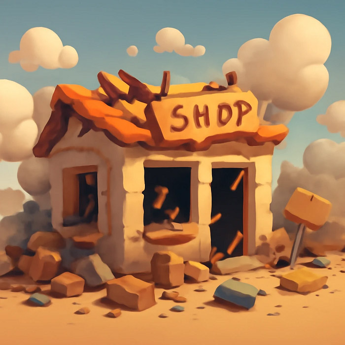 تخریب مغازه در اثر جنگ